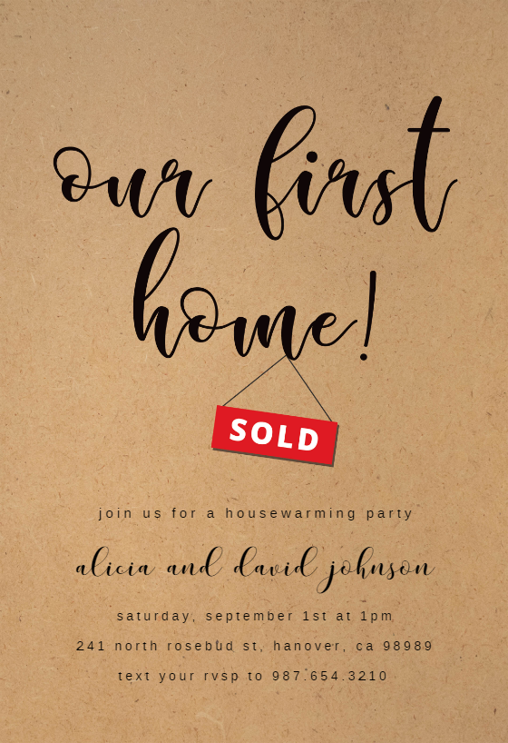 Calligraphy names Housewarming Invitation Template (Free) Greetings